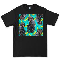 Black Chimpanzee And Banana Premium Tee - LillyAllenDesigns