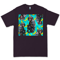 Plum Chimpanzee And Banana Premium Tee - LillyAllenDesigns