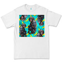 White Chimpanzee And Banana Premium Tee - LillyAllenDesigns