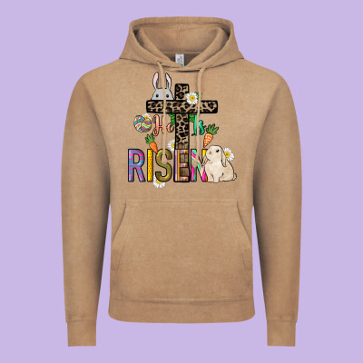 He Is Risen Easter Day Vintage Hoodie Designed By Howdyjamesfarm