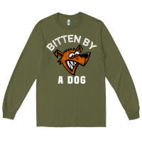Army Green bitten by a dog angry dog bite funny gift Long Sleeve Tee - lanVoArt