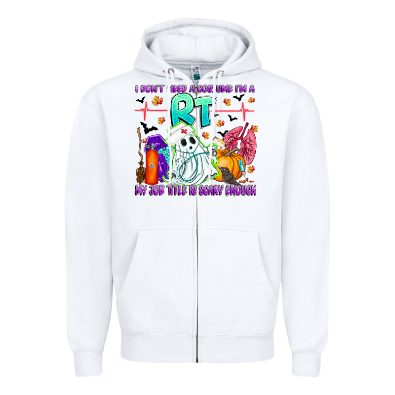 Respiratory Therapist Halloween Humor Zipper Hoodie by CowhideDigitalArt | Teevron