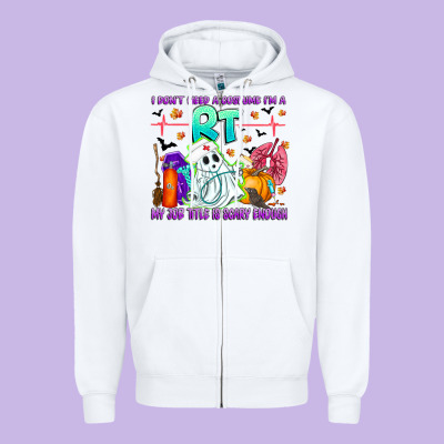 Respiratory Therapist Halloween Humor Zipper Hoodie Designed By Cowhidedigitalart