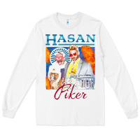 White hasan piker t shirts gift for fans for men and women gift mother day f Long Sleeve Tee - lanVoArt