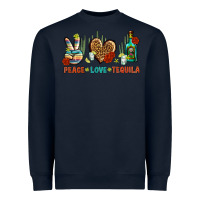 Navy Peace Love Tequila Heavyweight Sweatshirt - BundleAndBundleShop