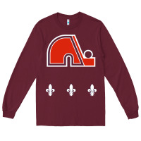 Burgundy vintage quebec hockey   retro nordiques Long Sleeve Tee - lanVoArt