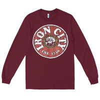 Burgundy vintage retro iron city(beer) proof Long Sleeve Tee - lanVoArt