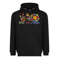 Black peace love autism sunflower Heavyweight Hoodie - RacoonDesign