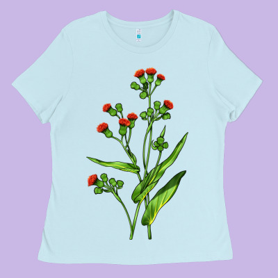 Tassel Flower Illustrations Ladies Tee Designed By Lillyallendesigns