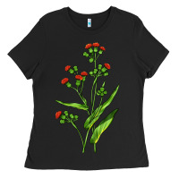 Black Tassel Flower Illustrations Ladies Tee - LillyAllenDesigns