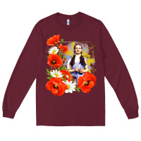 Burgundy dorothy poppies Long Sleeve Tee - lanVoArt