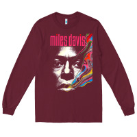 Burgundy miles vintage davis concert retro Long Sleeve Tee - lanVoArt