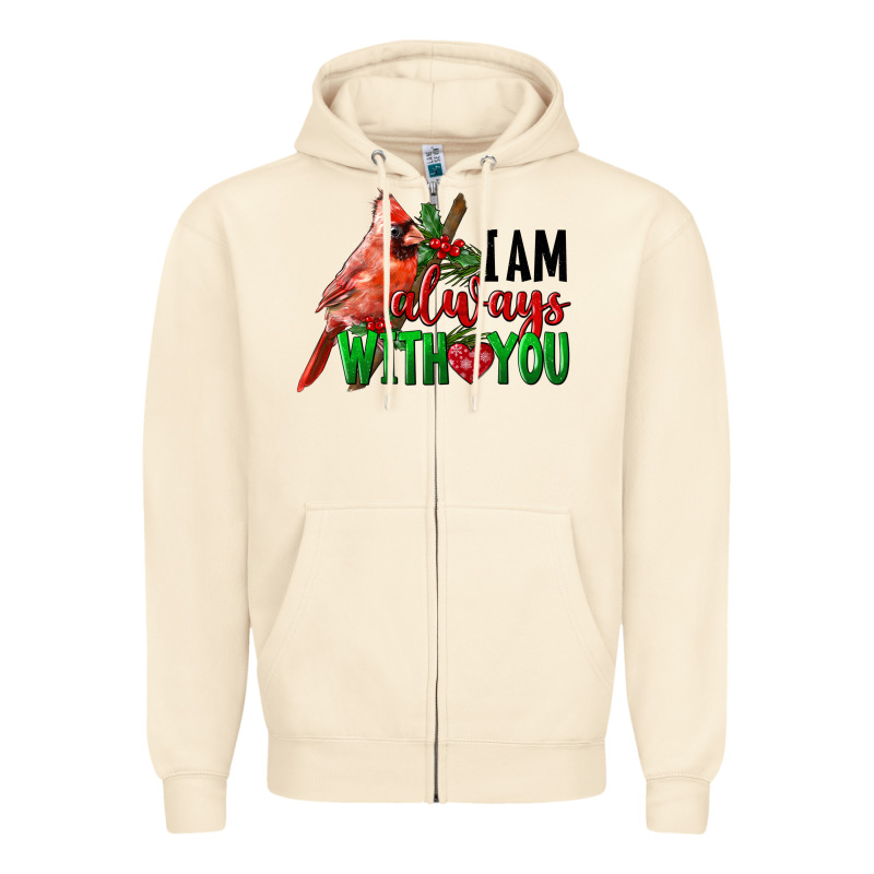 I Am Always With Your Cardinal Bird Zipper Hoodie by LillyAllenDesigns | Teevron