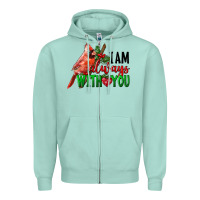 Seafoam I Am Always With Your Cardinal Bird Zipper Hoodie - LillyAllenDesigns