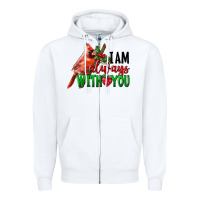 White I Am Always With Your Cardinal Bird Zipper Hoodie - LillyAllenDesigns