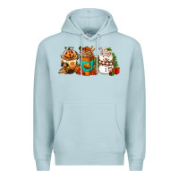 Blue Mist Halloween thanksgiving christmas coffee cups Premium Hoodie - FaDigitalArtStudio