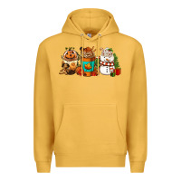 Mustard Halloween thanksgiving christmas coffee cups Premium Hoodie - FaDigitalArtStudio