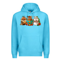 Ocean Blue Halloween thanksgiving christmas coffee cups Premium Hoodie - FaDigitalArtStudio