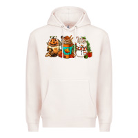 Pale Pink Halloween thanksgiving christmas coffee cups Premium Hoodie - FaDigitalArtStudio