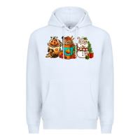 White Halloween thanksgiving christmas coffee cups Premium Hoodie - FaDigitalArtStudio