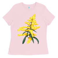 Bubblegum Pink Botanical Goldenrod Illustrations Ladies Tee - LillyAllenDesigns