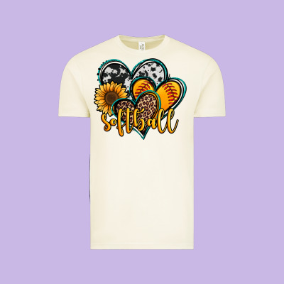 Softball Hearts Vintage Tee Designed By Jasminsmagicworld