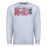 Heather Grey Nurse Valentine Premium Sweatshirt - CowhideDigitalArt