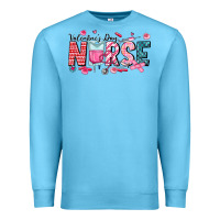 Ocean Blue Nurse Valentine Premium Sweatshirt - CowhideDigitalArt