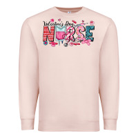 Pale Pink Nurse Valentine Premium Sweatshirt - CowhideDigitalArt