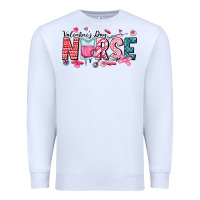White Nurse Valentine Premium Sweatshirt - CowhideDigitalArt