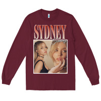 Burgundy sydney sweeney Long Sleeve Tee - lanVoArt