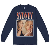 Navy sydney sweeney Long Sleeve Tee - lanVoArt