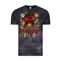 Cloud Black santas favorite realtor messy bun Vintage Tee - texasbilliewilder