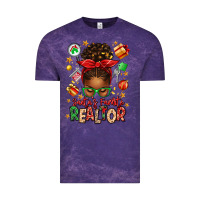 Cloud Purple santas favorite realtor messy bun Vintage Tee - texasbilliewilder