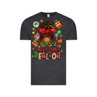 Vintage Black santas favorite realtor messy bun Vintage Tee - texasbilliewilder
