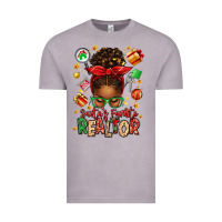 Santas Favorite Realtor Messy Bun Vintage Tee | Teevron