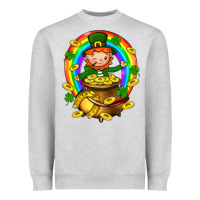 Heather Grey Dwarf Cauldron St. Patricks Heavyweight Sweatshirt - BundleAndBundleShop