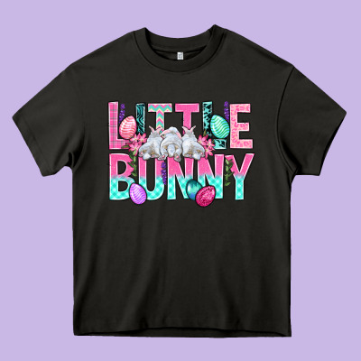Little Bunny Easter Heavy Core Tee Designed By Bundleandbundleshop