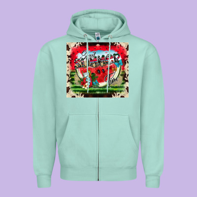 Sweet Summer Time Zipper Hoodie Designed By Cowhidedigitalart