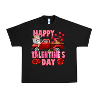 Black Happy Valentine's day red truck Urban Heavy Tee - HowdyJamesFarm