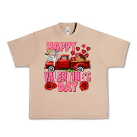 Burro Happy Valentine's day red truck Urban Heavy Tee - HowdyJamesFarm