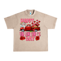 French Oak Happy Valentine's day red truck Urban Heavy Tee - HowdyJamesFarm