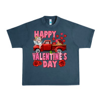Midnight Navy Happy Valentine's day red truck Urban Heavy Tee - HowdyJamesFarm
