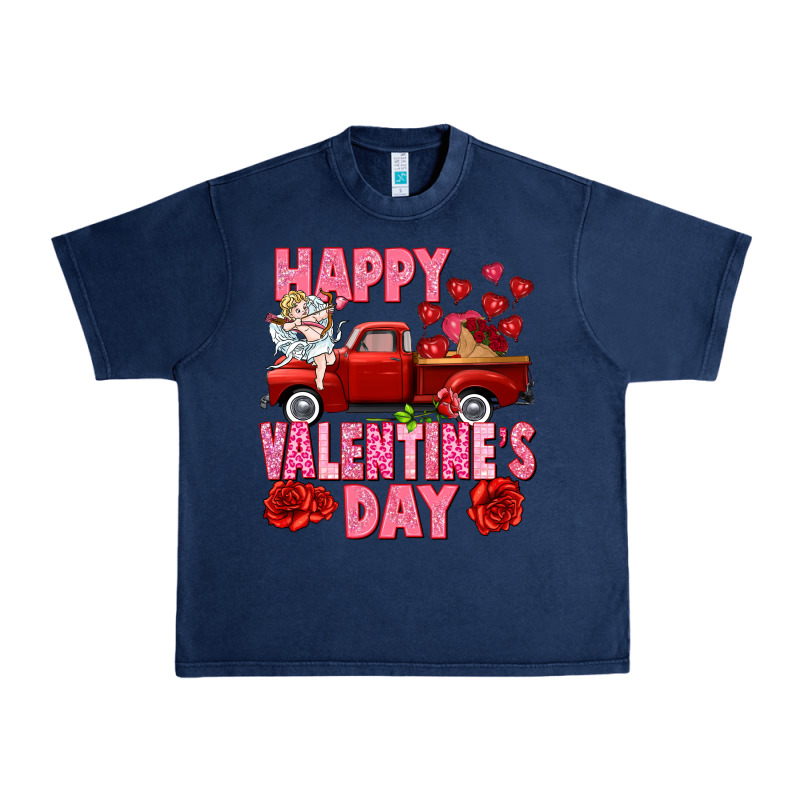 Happy Valentine's Day Red Truck Urban Heavy Tee by HowdyJamesFarm | Teevron