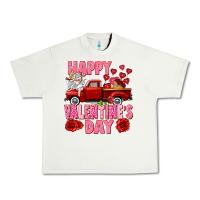 Pistachio Happy Valentine's day red truck Urban Heavy Tee - HowdyJamesFarm