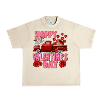 Sandshell Happy Valentine's day red truck Urban Heavy Tee - HowdyJamesFarm