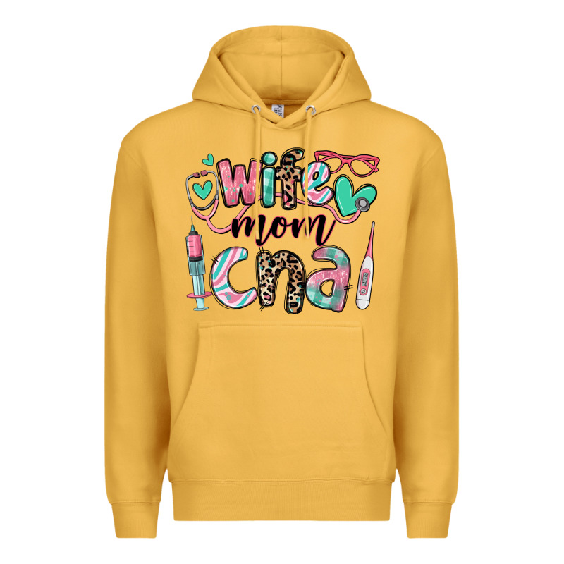 Wife Mom Cna Certified Nursing Assistant Premium Hoodie by RanaPortraitStore | Teevron