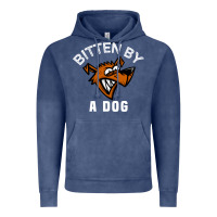 Vintage Denim bitten by a dog angry dog bite funny gift Vintage Hoodie - lanVoArt