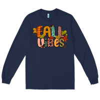 Navy fall vibes Long Sleeve Tee - CowGirlArtShop