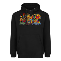 Black peace love autism Heavyweight Hoodie - RacoonDesign